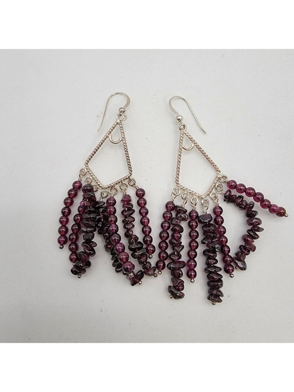 Jay King DTR Desert Rose Trading 925 Garnet Dangle Earrings